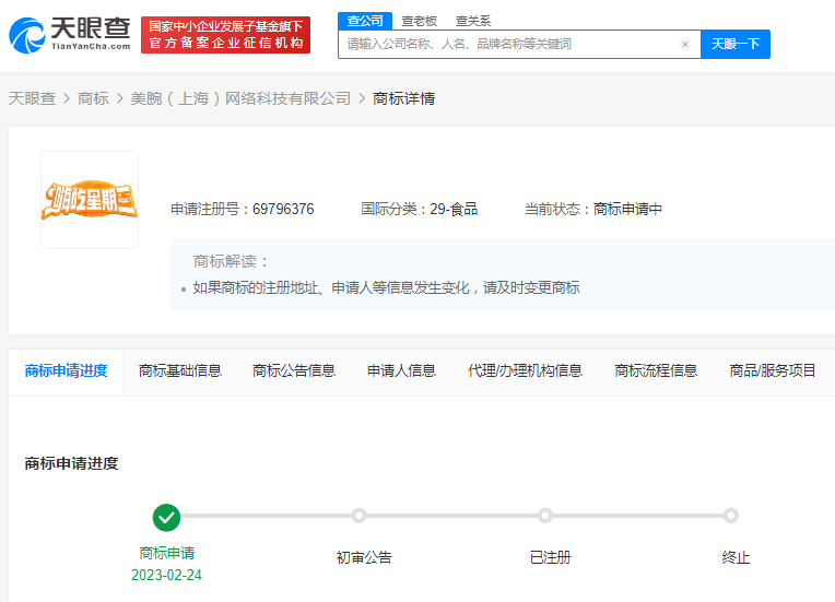 美腕申请嗨吃星期三商标