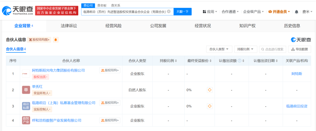 #阿特斯等成立先进智造股权基金# 出资额4.22亿