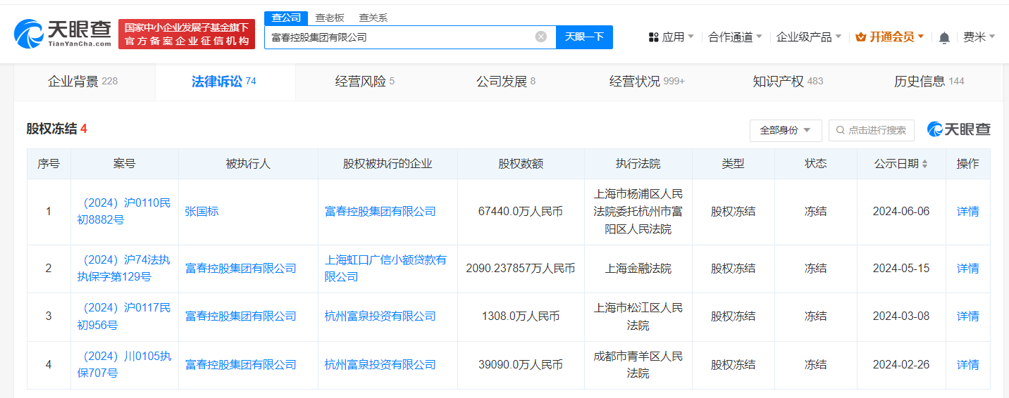 张小泉实控人所持6.7亿股权被冻结