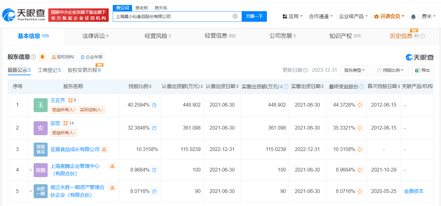 莫小仙方便面谎称无脂肪被罚