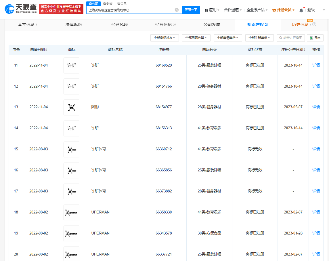 许昕公司已登记背后击球著作权