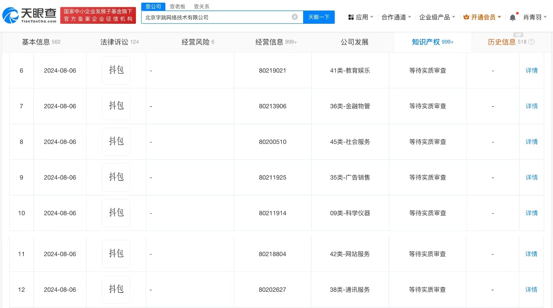 字节跳动申请抖包商标