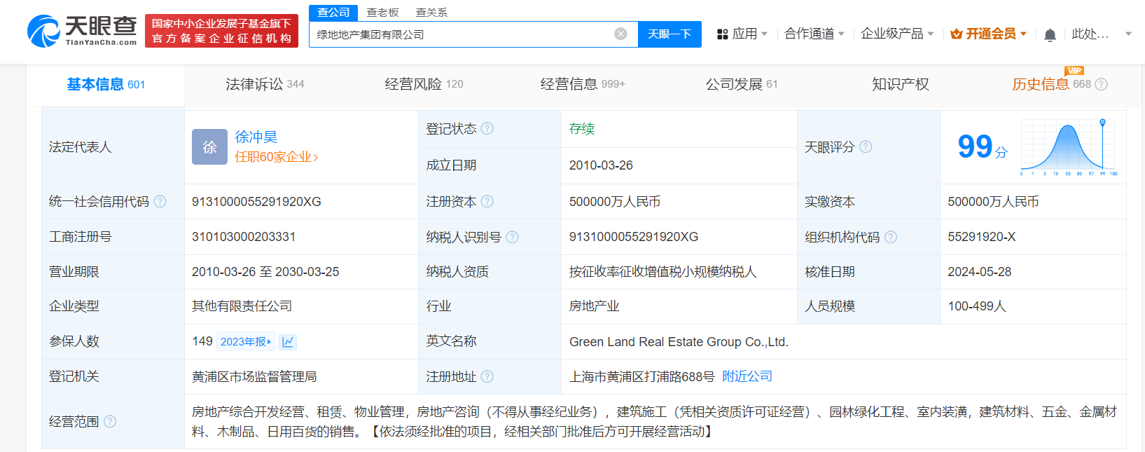 绿地地产等被强制执行6.9亿