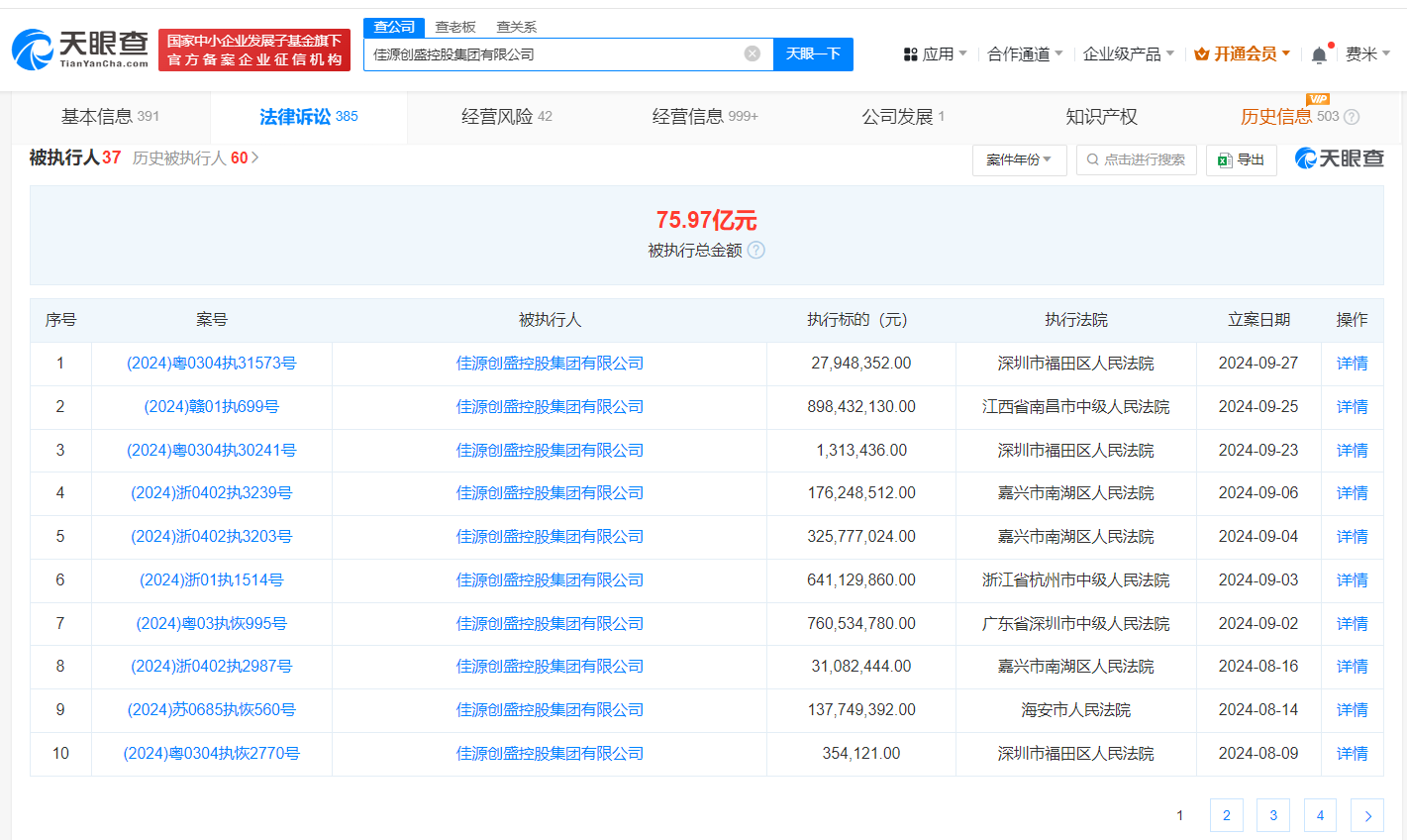 佳源集团等被强制执行9.2亿