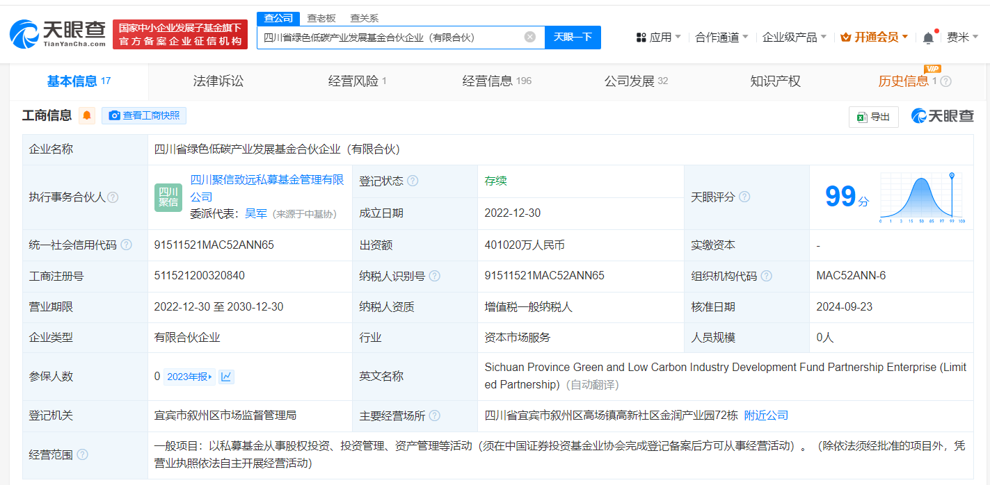 国家绿色发展基金公司入伙四川省绿色低碳产业基金